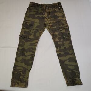 Roosevelt Camo Cargo Jogger Pants Mens 34 Elastic Waist Streetwear Tactical